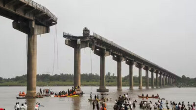 குஜராத் பாலம் இடிந்த விபத்து: பலி எண்ணிக்கை 17ஆக உயர்வு