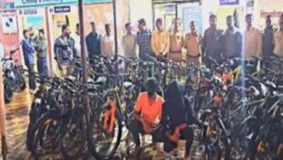 கொடுங்கையூரில் தொடர்ந்து சைக்கிள் திருடிய ஆசாமி கைது: 40 சைக்கிள்கள் மீட்பு.