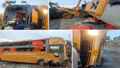 மதுரையிலிருந்து பெங்களூரு சென்ற ஆம்னி பஸ் கவிழ்ந்து விபத்து: 30 பேர் காயம்