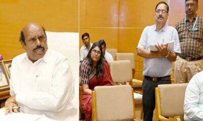 திருநெல்வேலி பொருநை அருங்காட்சியகப்பணி: அலுவலர்களுடன் அமைச்சர் எ.வ.வேலு ஆய்வு