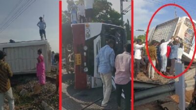 தண்டவாளத்தில் வேன் கவிழ்ந்து விபத்து: காரணம் என்ன? தெற்கு ரெயில்வே விளக்கம்