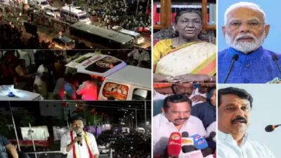 கரூர் உயிரிழப்பு சம்பவம்: ஜனாதிபதி, பிரதமர், தலைவர்கள் இரங்கல்