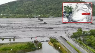 தைவானில் பலத்த சூறவாளி; ஏரி உடைந்து 14 பேர் பலி: 129 பேர் மாயம்