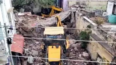 மதுரையில் வீடு இடிந்து மூதாட்டி பலி