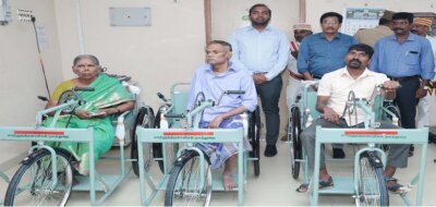 கடலூரில் மாற்றுத்திறனாளிகளுக்கு 3 சக்கர மிதிவண்டிகள்: கலெக்டர் சிபி ஆதித்யா செந்தில்குமார் வழங்கினார்