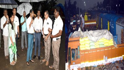 விழுப்புரம் வந்த ஸ்பிக் உர மூட்டைகள்: கலெக்டர் ஆய்வு