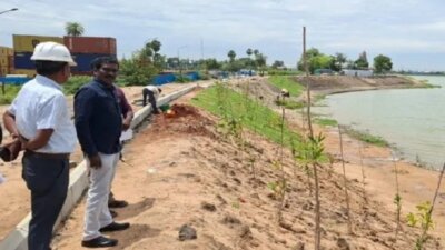 மணலி ஏரியில் ரூ.6.70 கோடியில் செய்த புனரமைப்புப் பணிகள்: