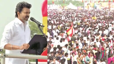 தி.மு.க. ஒரு தீயசக்தி, த.வெ.க. ஒரு தூயசக்தி என்று விஜய் ஆவேசம்