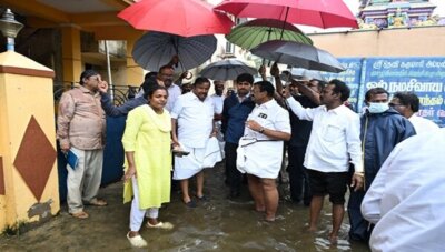 ஆவடியில் மழை நீர் வெளியேற்றும் பணி: அமைச்சர்கள் நேரு, நாசர் நேரில் ஆய்வு