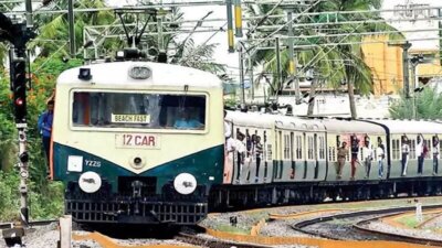 ஏ.சி. மின்சார ரெயில்களின் நேரம் நாளை முதல் மாற்றம் தெற்கு ரெயில்வே அறிவிப்பு