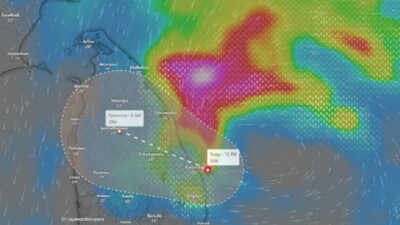 ஆழ்ந்த காற்றழுத்த மண்டலம் இன்று இரவு திரிகோணமலை அருகே கரையை கடக்கும்