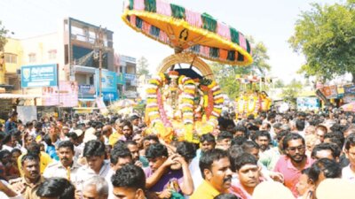 மணலூர்பேட்டையில் ஆற்றுத் திருவிழா: திருவண்ணாமலை அருணாசலேஸ்வரருக்கு தீர்த்தவாரி