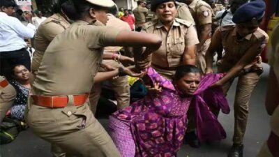 16-வது நாளாக தொடரும் போராட்டம்: இடைநிலை ஆசிரியர்கள் கைது