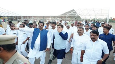 மதுராந்தகத்தில் நாளை மோடி பொதுக்கூட்டம்: எடப்பாடி, கூட்டணி தலைவர்கள் பங்கேற்பு மேடையை பியூஸ்கோயல் பார்த்தார்