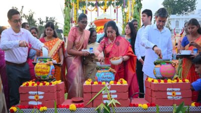 பொங்கல் கொண்டாடினார் கவர்னர் ஆர்.என்.ரவி